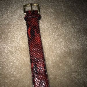Supreme snakeskin red faux belt